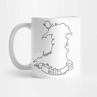 Wales Home Country Map Outline Mug